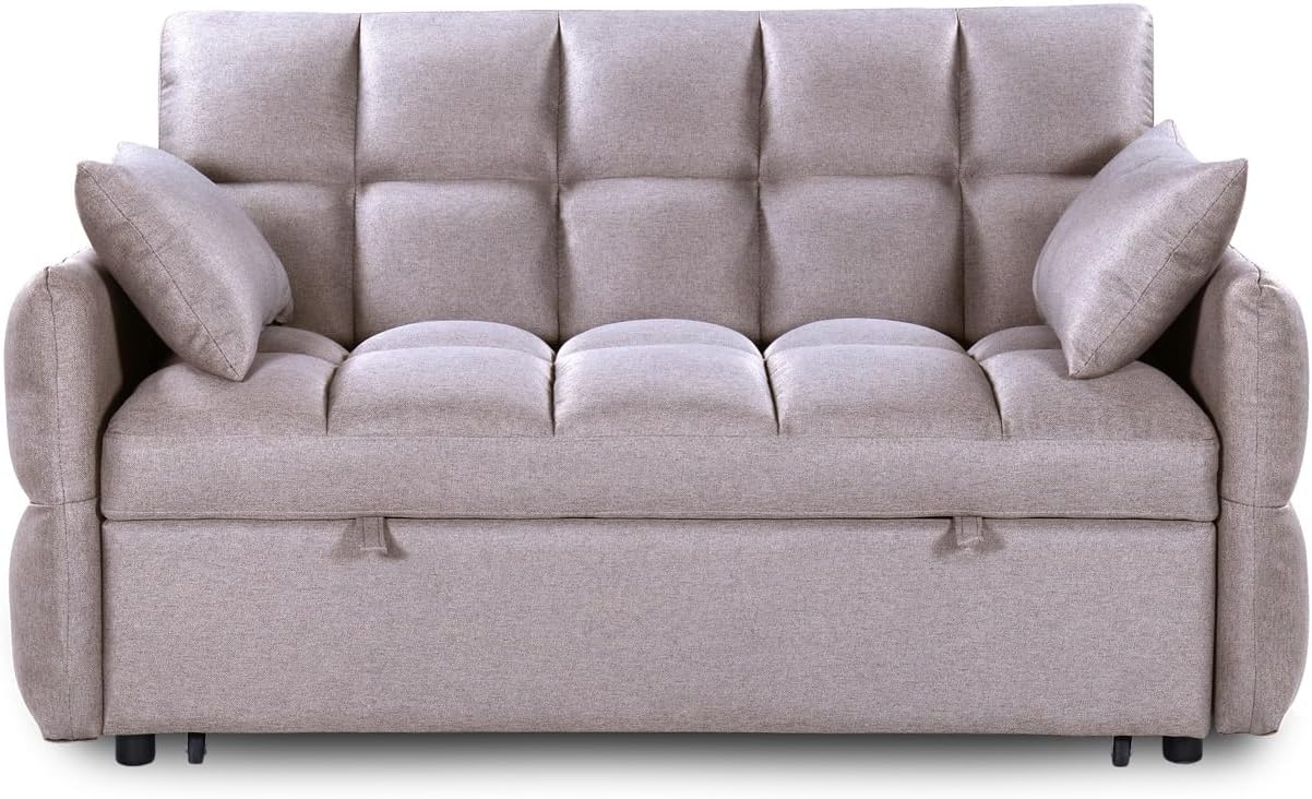Hawk Mocha Fabric 2 Seater Sofa Bed - Image 2