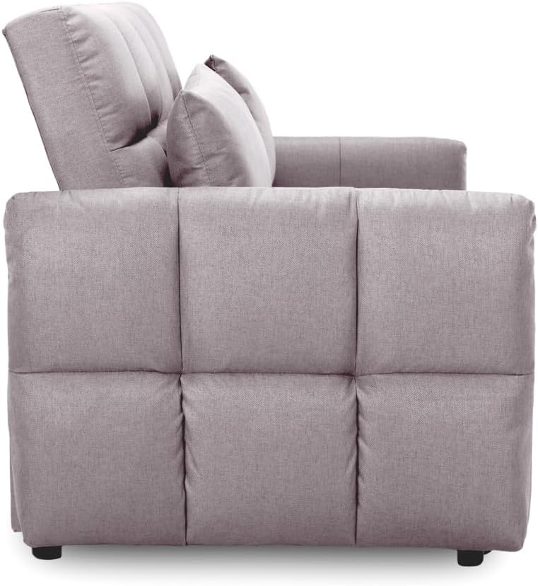 Hawk Mocha Fabric 2 Seater Sofa Bed - Image 7