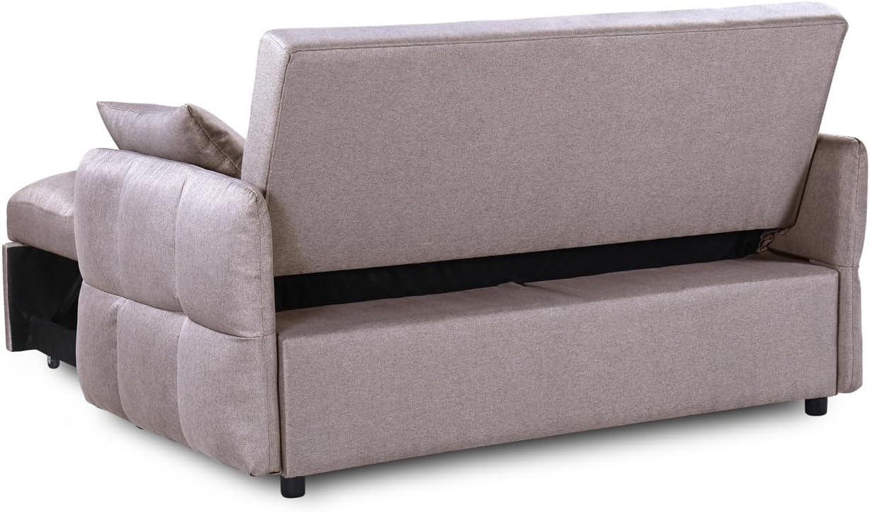 Hawk Mocha Fabric 2 Seater Sofa Bed - Image 3