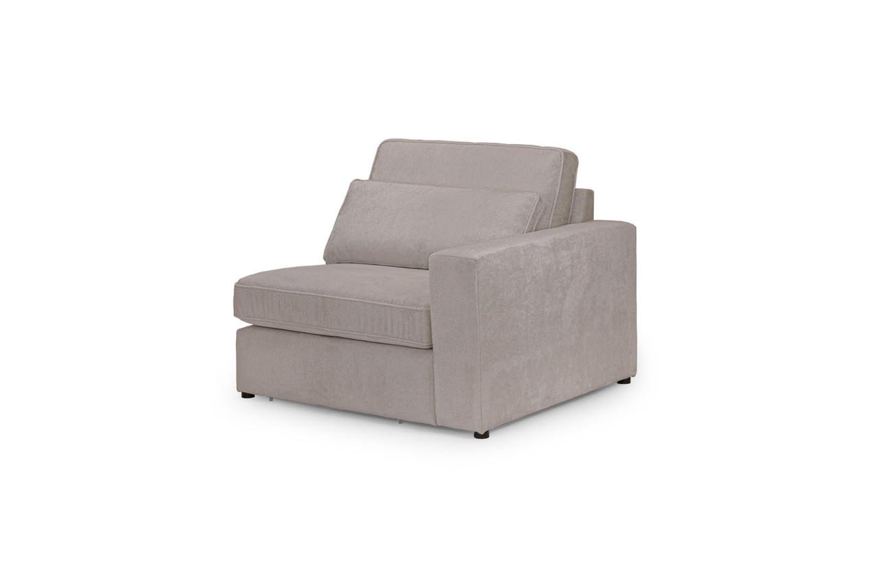 Landos Mocha Fabric Modular Right Hand Arm Piece