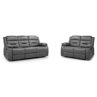 Cohen Grey Leather Electric Recliner 3+2 Sofa Set