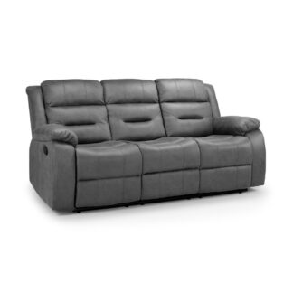Cohen Grey Leather Electric Recliner 3 Seater Sofa