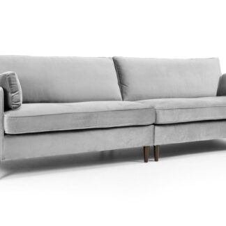 Dalmore Plush Grey Fabric 4 Seater Sofa