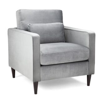 Dalmore Plush Grey Fabric Armchair