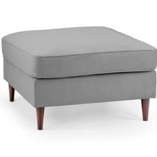 Dalmore Plush Grey Fabric Footstool