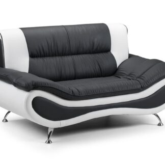 Cabello Black and White 2 Seater Sofa