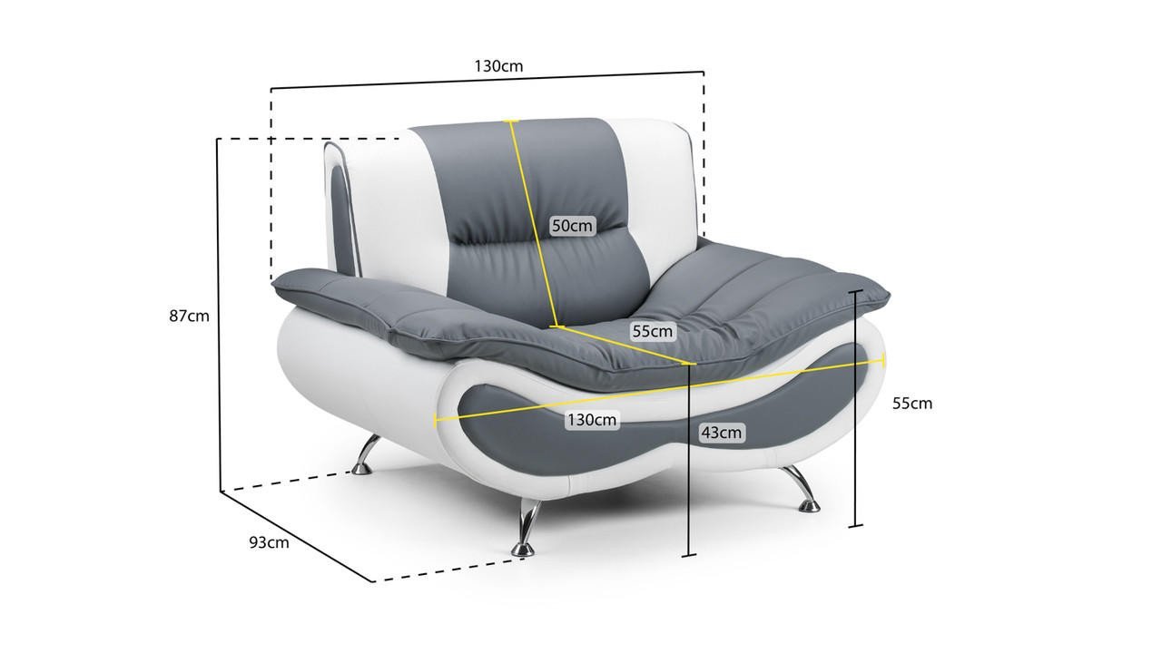 Cabello Black and White Armchair - Image 3