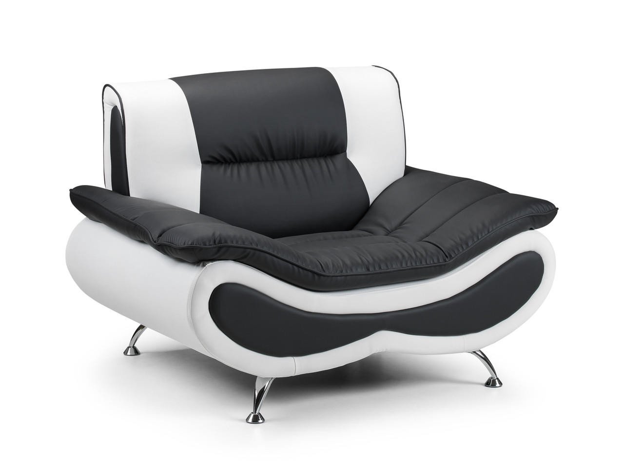Cabello Black and White Armchair