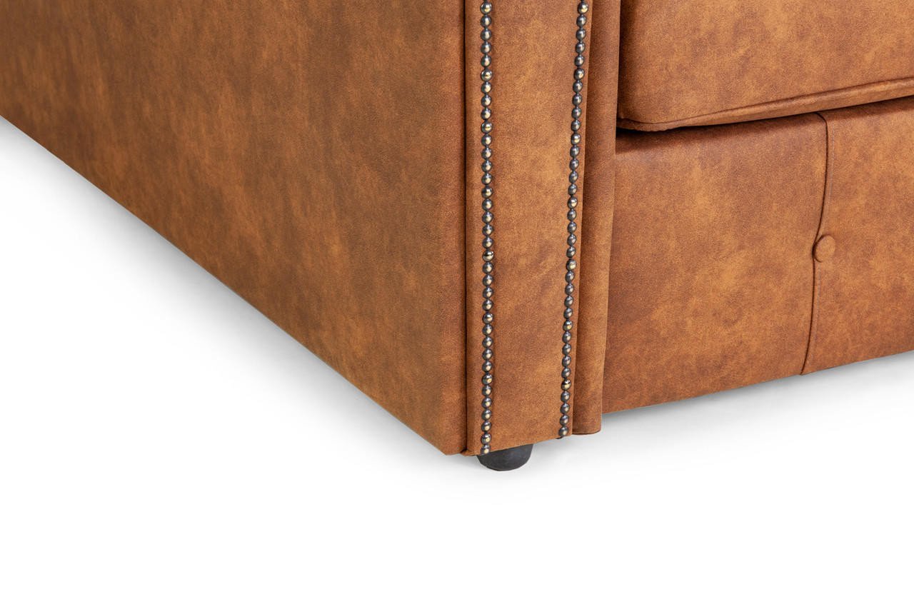 Maxen Tan Leather Right Hand Facing Corner Sofa - Image 5