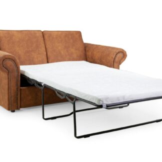 Maxen Tan Leather 2 Seater Sofa Bed