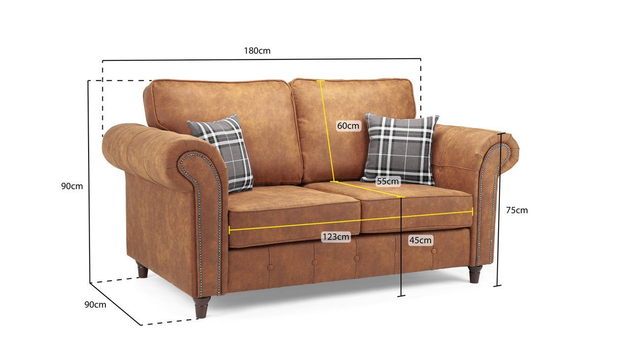 Maxen Tan Leather 2 Seater Sofa - Image 3