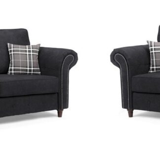 Maxen Charcoal Fabric 3+2 Sofa Set