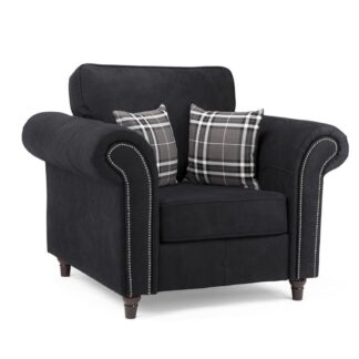 Maxen Charcoal Fabric Armchair