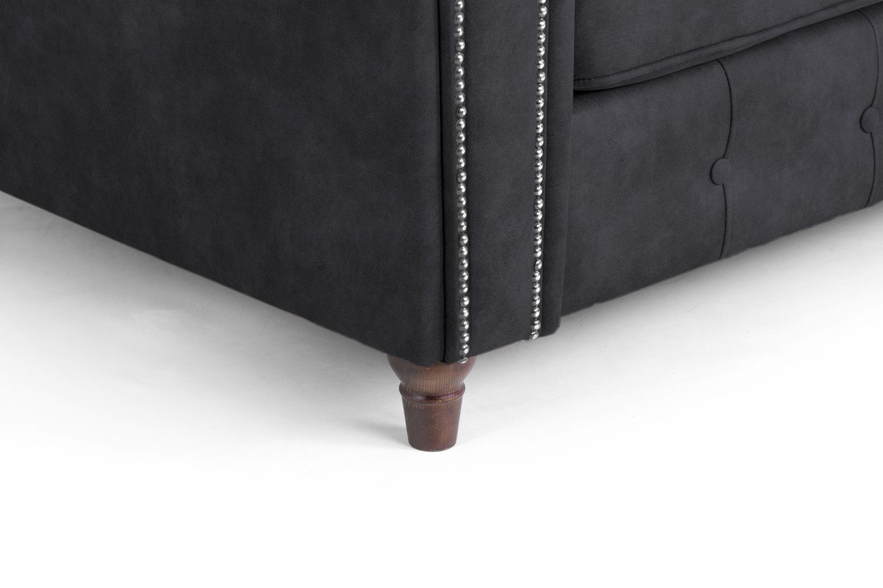 Maxen Charcoal Fabric 3 Seater Sofa - Image 5