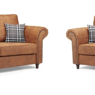 Maxen Tan Leather 3+2 Sofa Set