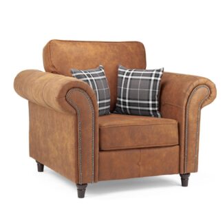Maxen Tan Leather Armchair