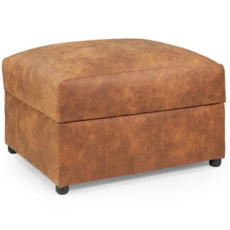 Maxen Tan Leather Footstool
