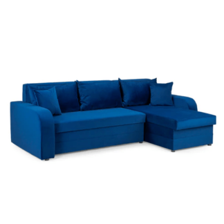 Wander Plush Blue Universal Corner Sofa Bed