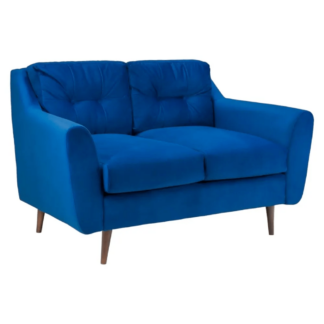 Portebello Plush Blue Fabric 2 Seater Sofa
