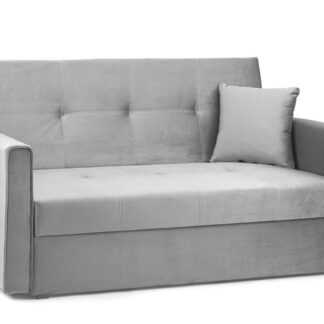 Burnsall Plush Grey Fabric 2 Seater Sofa Bed