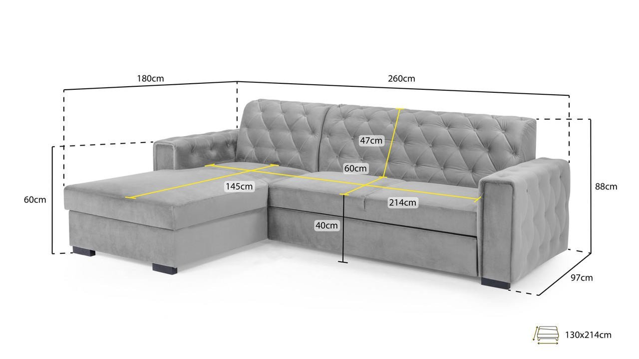 Baxley Plush Green Fabric Left Hand Facing Corner Sofa Bed - Image 5