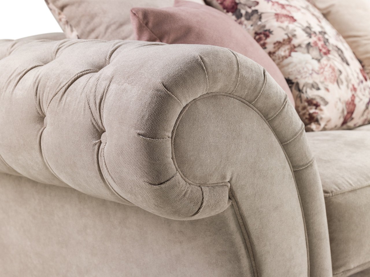 Zinc Beige Fabric 3 Seater Sofa - Image 4