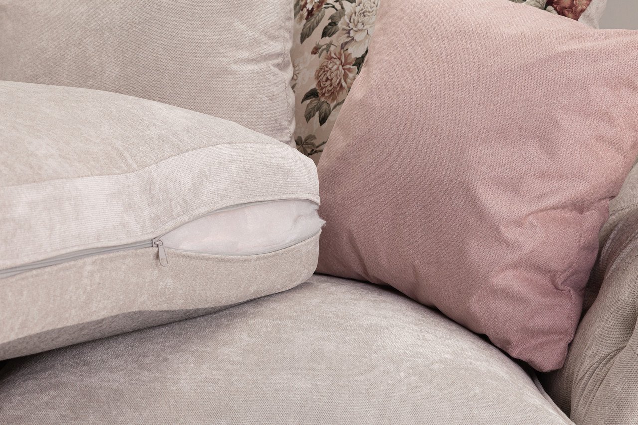 Zinc Beige Fabric 3 Seater Sofa - Image 5