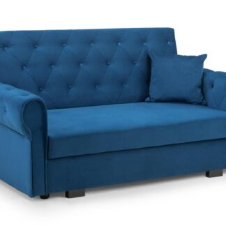 Cherished Plush Blue 2 Seater Sofa Bed