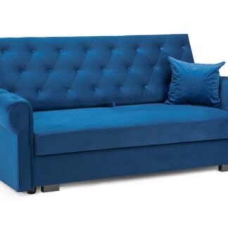 Cherished Plush Blue 3 Seater Sofa Bed