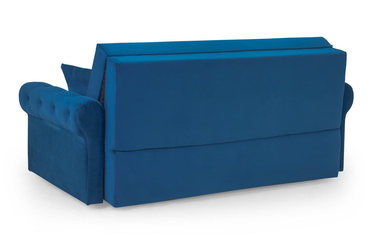 Cherished Plush Blue 3 Seater Sofa Bed - Image 4
