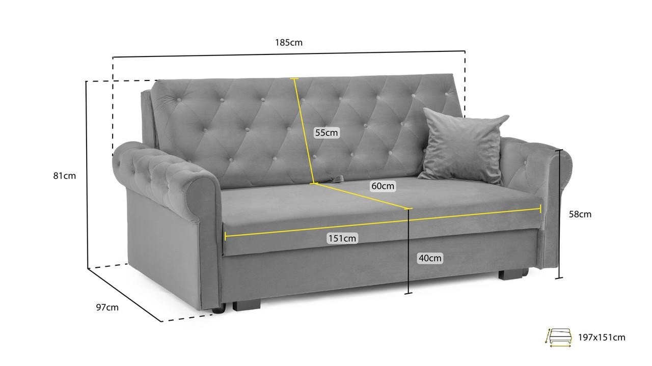 Cherished Plush Green 3 Seater Sofa Bed - Image 6