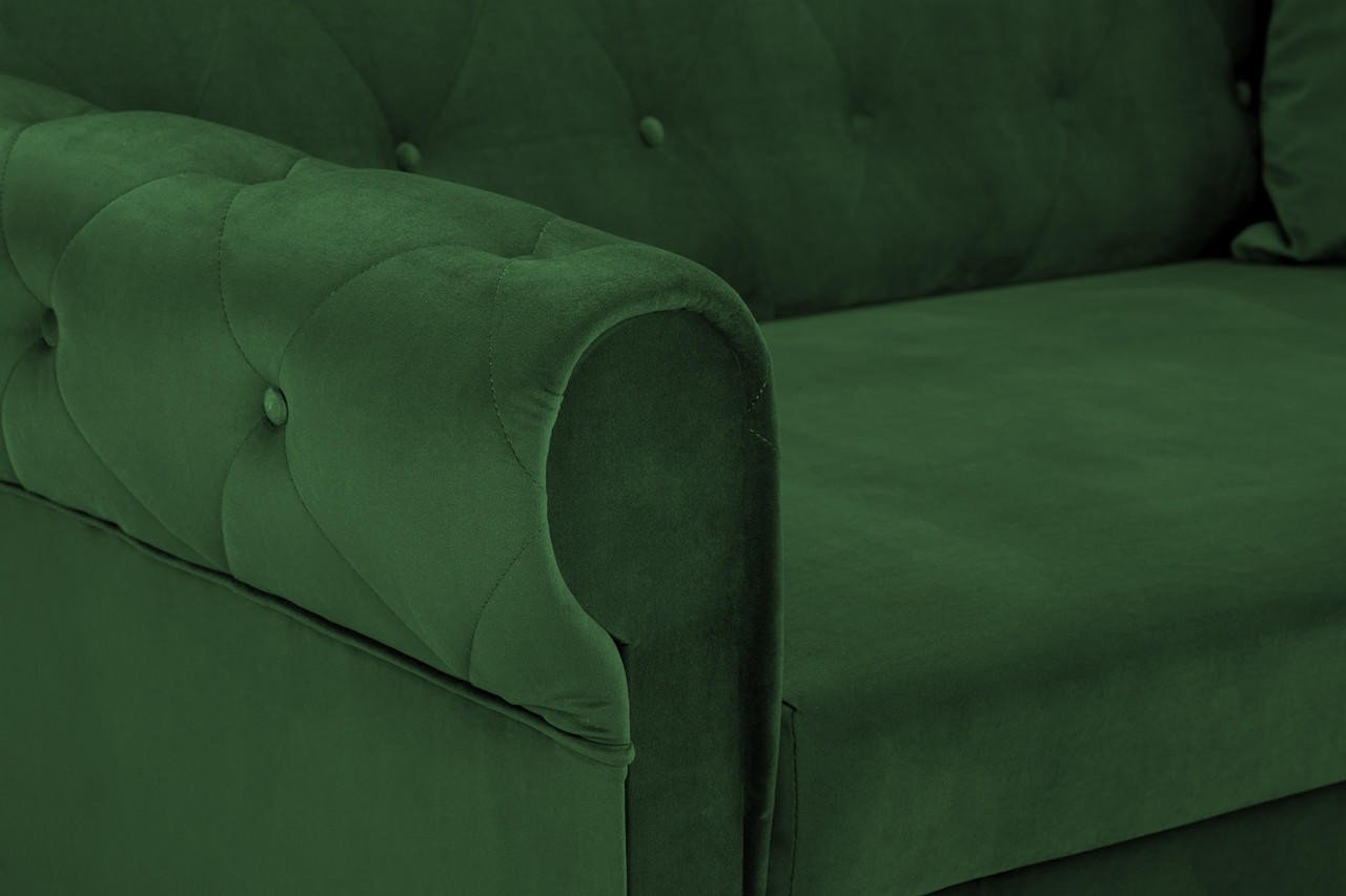 Cherished Plush Green 3 Seater Sofa Bed - Image 5