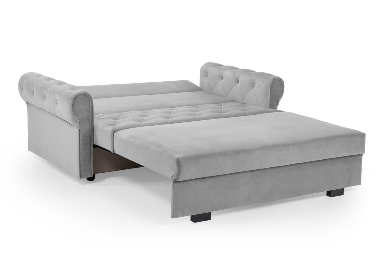 Cherished Plush Grey 2 Seater Sofa Bed - Image 3