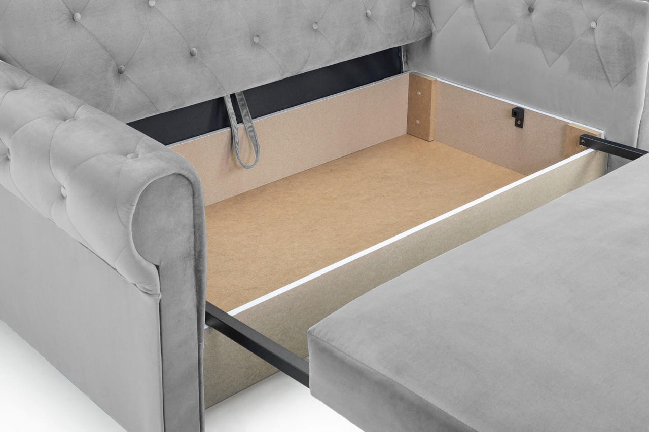 Cherished Plush Grey 2 Seater Sofa Bed - Image 4