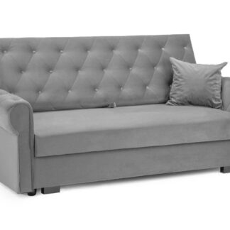 Cherished Plush Grey 3 Seater Sofa Bed