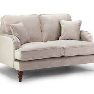 Calix Plush Beige Fabric 2 Seater Sofa