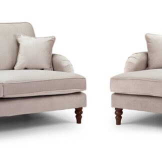 Calix Plush Beige Fabric 3+2 Sofa Set