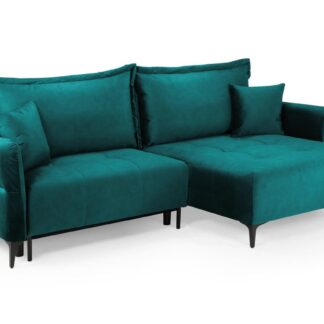 Freya Teal Fabric Universal Corner Sofa Bed