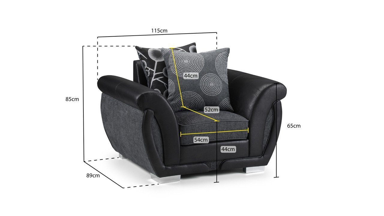 Lorenza Black and Grey Armchair - Image 3