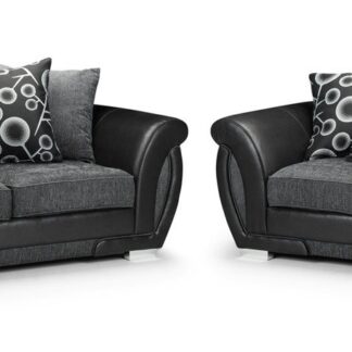 Lorenza Black and Grey 3+2 Sofa Set