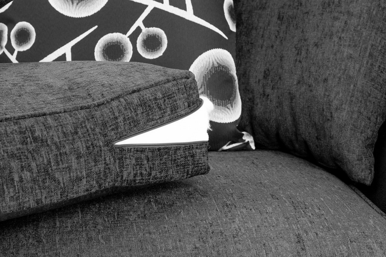 Lorenza Black and Grey Right Hand Facing Corner Sofa - Image 4