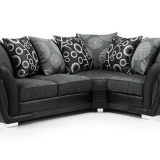 Lorenza Black and Grey Right Hand Facing Corner Sofa