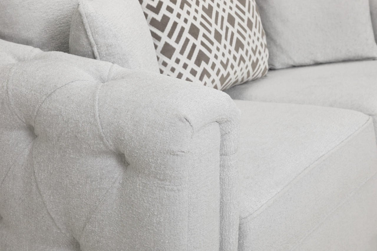 Ambrose Light Grey Fabric 4 Seater Sofa - Image 4