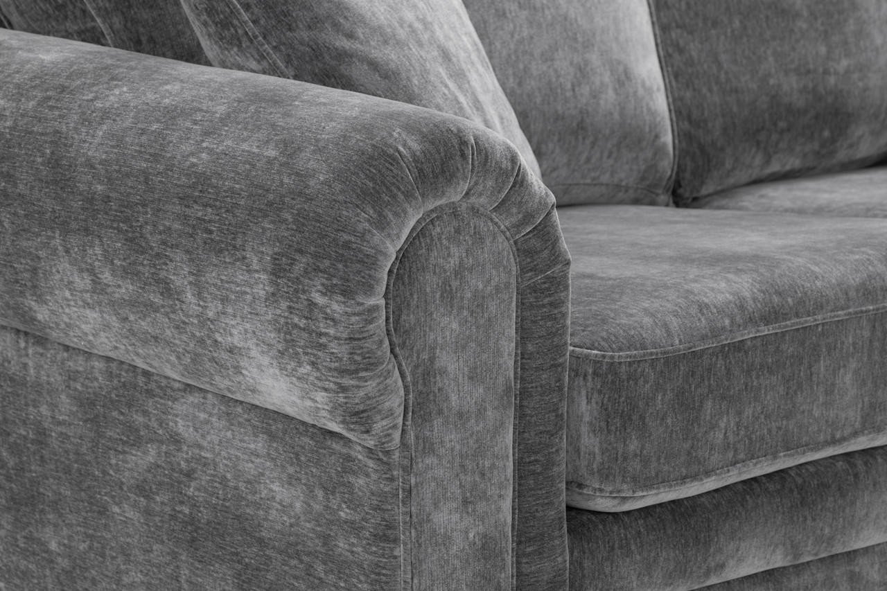 Huxham Grey Fabric Armchair - Image 4