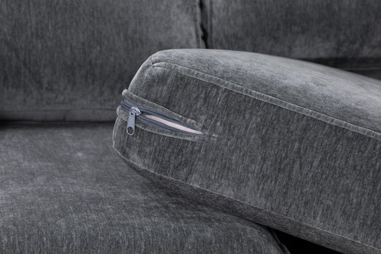 Huxham Grey Fabric Armchair - Image 6