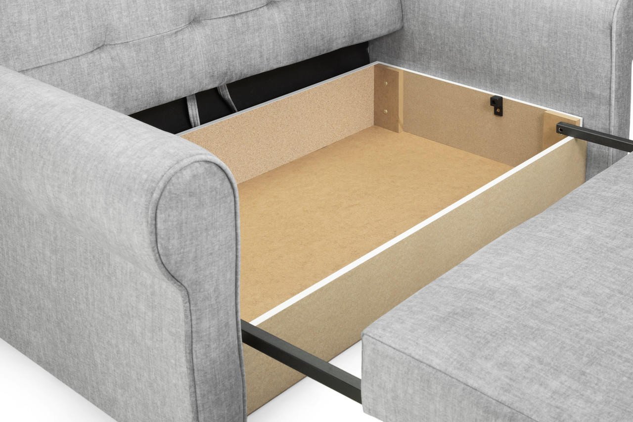 Ronan Grey Fabric 2 Seater Sofa Bed - Image 4