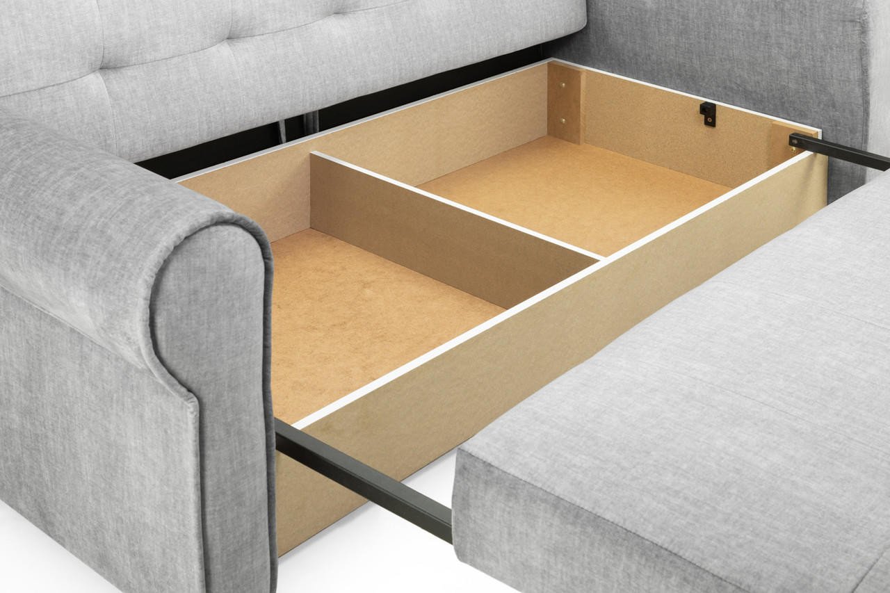 Ronan Grey Fabric 3 Seater Sofa Bed - Image 5
