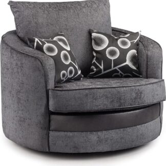 Lorenza Black and Grey Swivel Chair