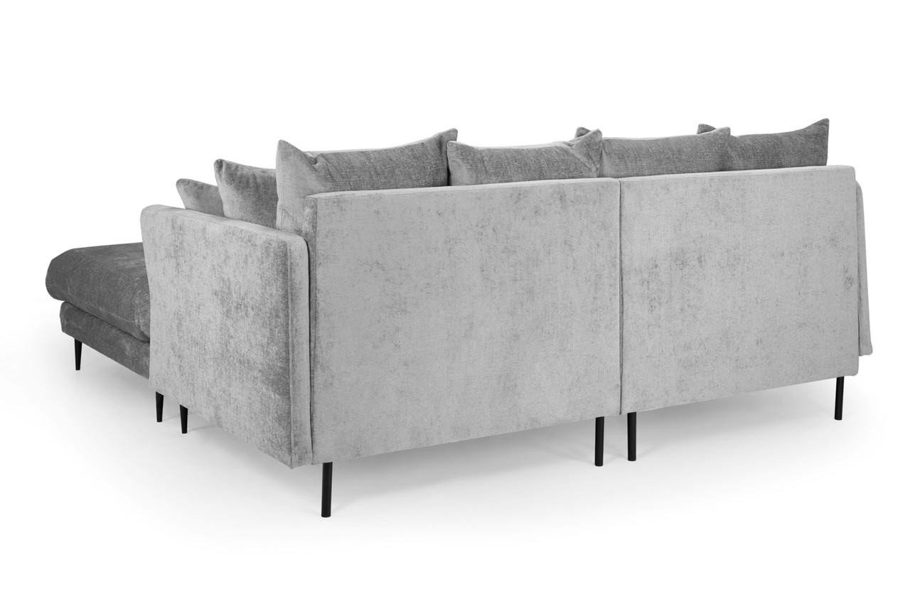 Studio Grey Fabric 3 Seater Sofa with Footstool - Image 5