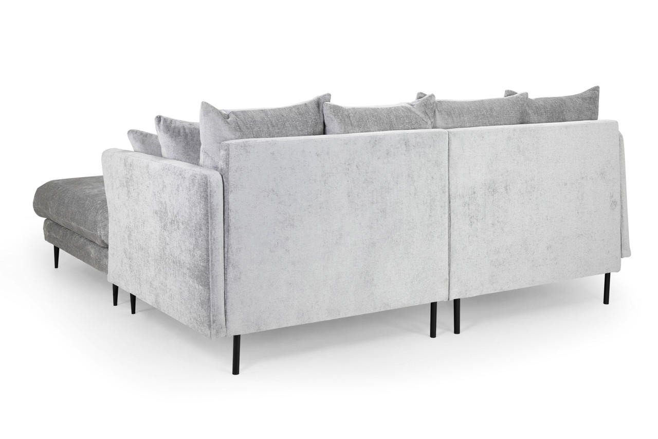 Studio Light Grey Fabric 3 Seater Sofa with Footstool - Image 4